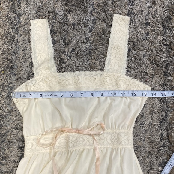 Vintage Gillies Jrs milkmaid three tied dress with lace trim maxi dress sz 5 - Picture 3 of 11